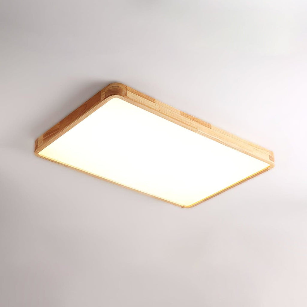 Scandinavian Wood Flush Mount Ceiling Light With Slim Profile — Halden Lighting