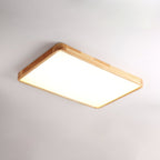 Scandinavian Wood Flush Mount Ceiling Light With Slim Profile — Halden Lighting
