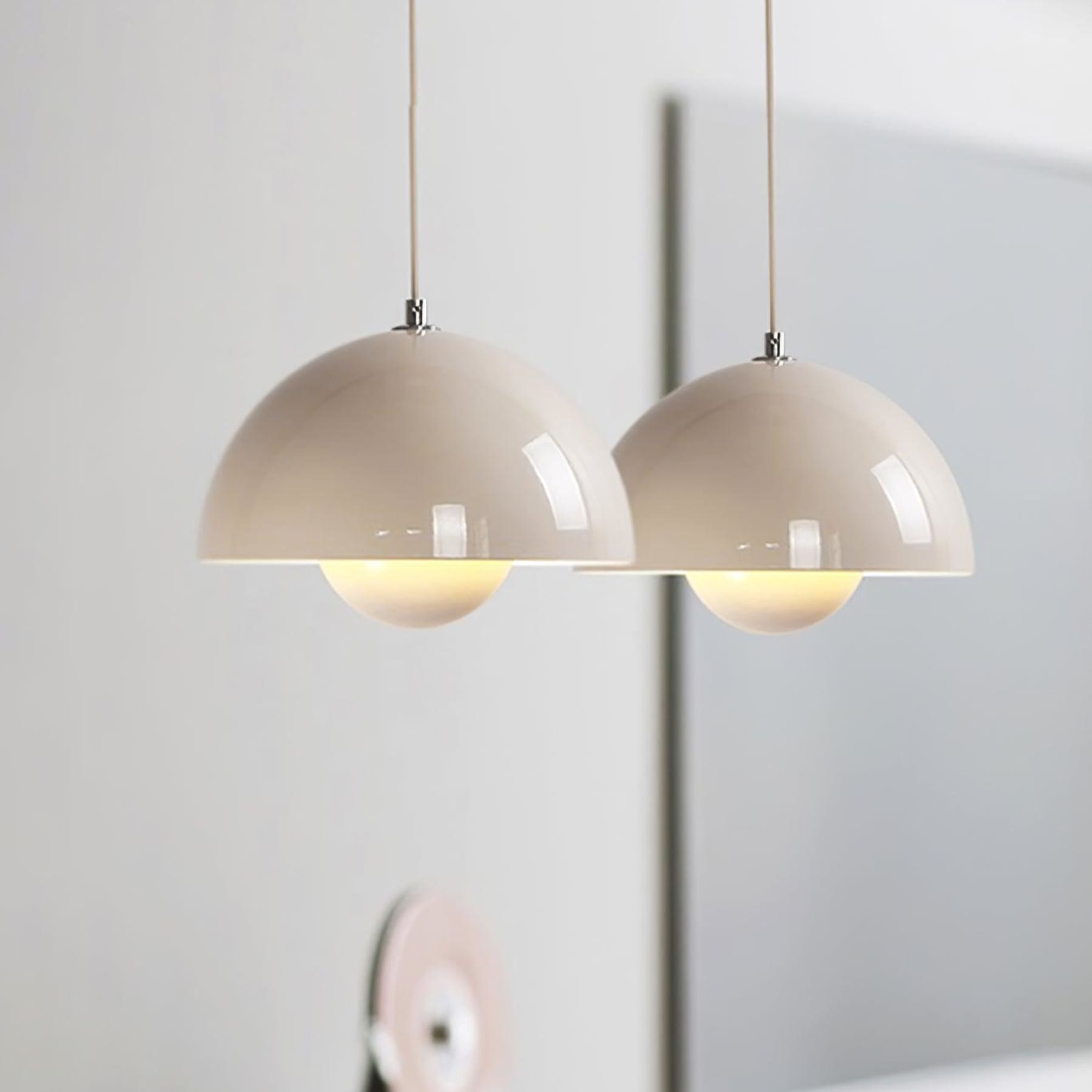 Modern Metal Dome Pendant Light With Integrated LED for Kitchen and Dining — Halden Lighting