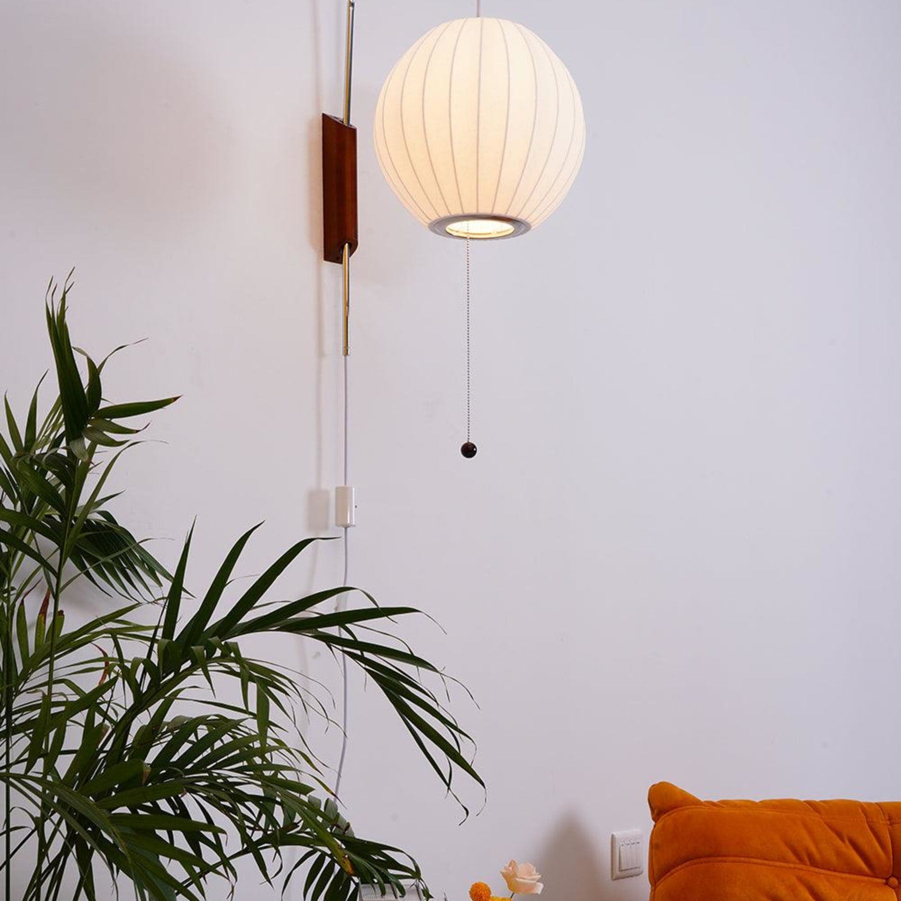 Retro Silk and Walnut Wall Light With Warm LED Glow — Halden Lighting