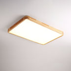 Scandinavian Wood Flush Mount Ceiling Light With Slim Profile — Halden Lighting