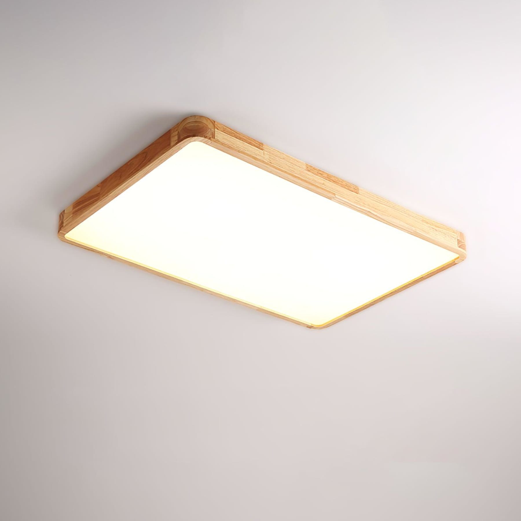 Scandinavian Wood Flush Mount Ceiling Light With Slim Profile — Halden Lighting