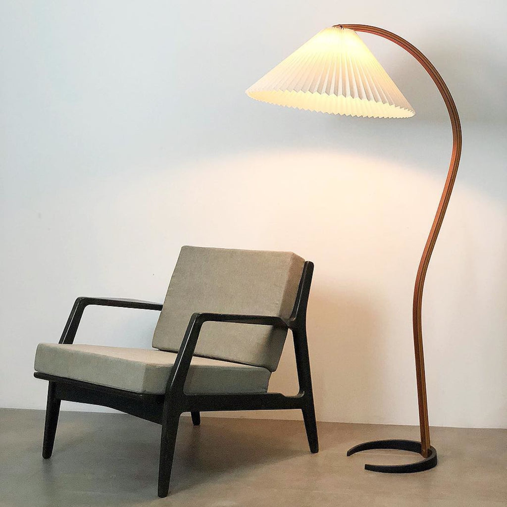 Scandinavian Wood Floor Lamp With Warm LED Glow for Living Room — Halden Lighting