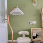 Scandinavian Wood Floor Lamp With Warm LED Glow for Living Room — Halden Lighting