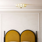 Traditional Brass Flush Mount Ceiling Light With Cool Daylight Glow — Halden Lighting