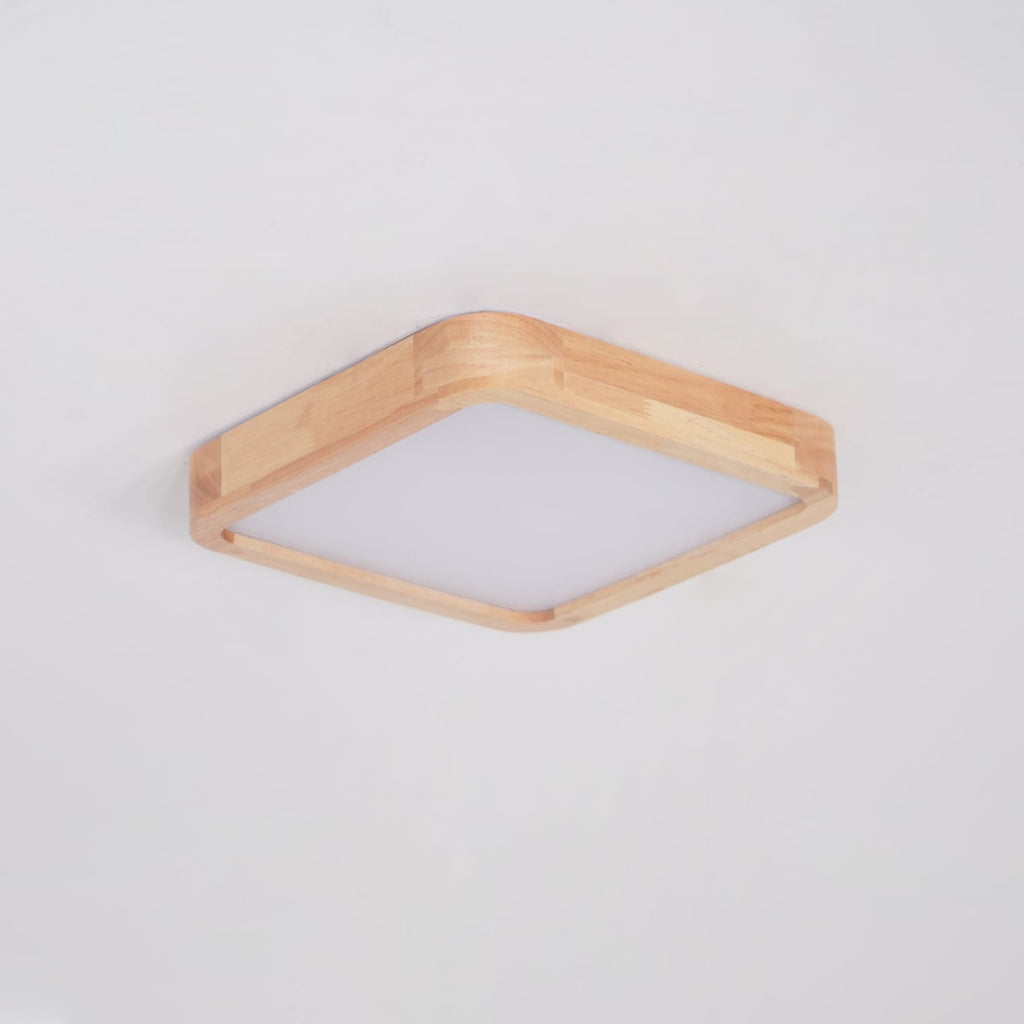Scandinavian Wood Flush Mount Ceiling Light With Slim Profile — Halden Lighting
