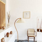 Scandinavian Wood Floor Lamp With Warm LED Glow for Living Room — Halden Lighting