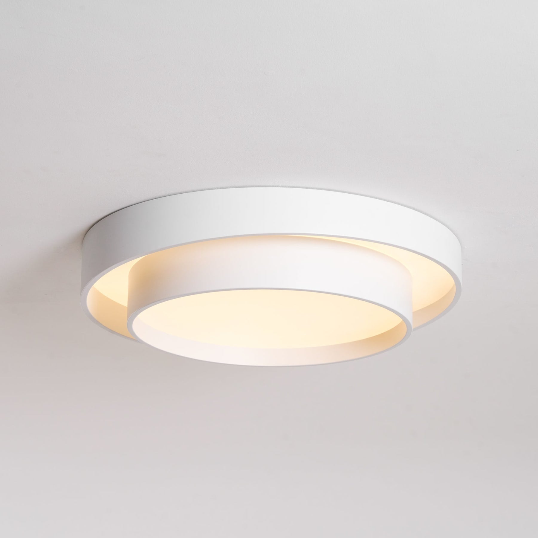 Modern Metal Flush Mount Ceiling Light With Cool Daylight Glow — Halden Lighting