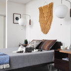 Retro Silk and Walnut Wall Light With Warm LED Glow — Halden Lighting
