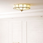 Traditional Brass Flush Mount Ceiling Light With Cool Daylight Glow — Halden Lighting
