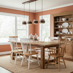 Modern Travertine And Wood Pendant Light For Dining Room — Halden Lighting