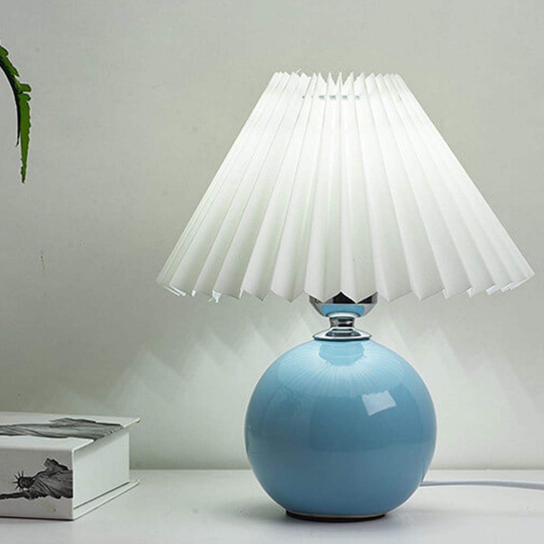 Retro Ceramic Table Lamp With Warm LED Glow — Halden Lighting