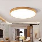 Scandinavian Wood Flush Mount Ceiling Light With Integrated LED — Halden Lighting