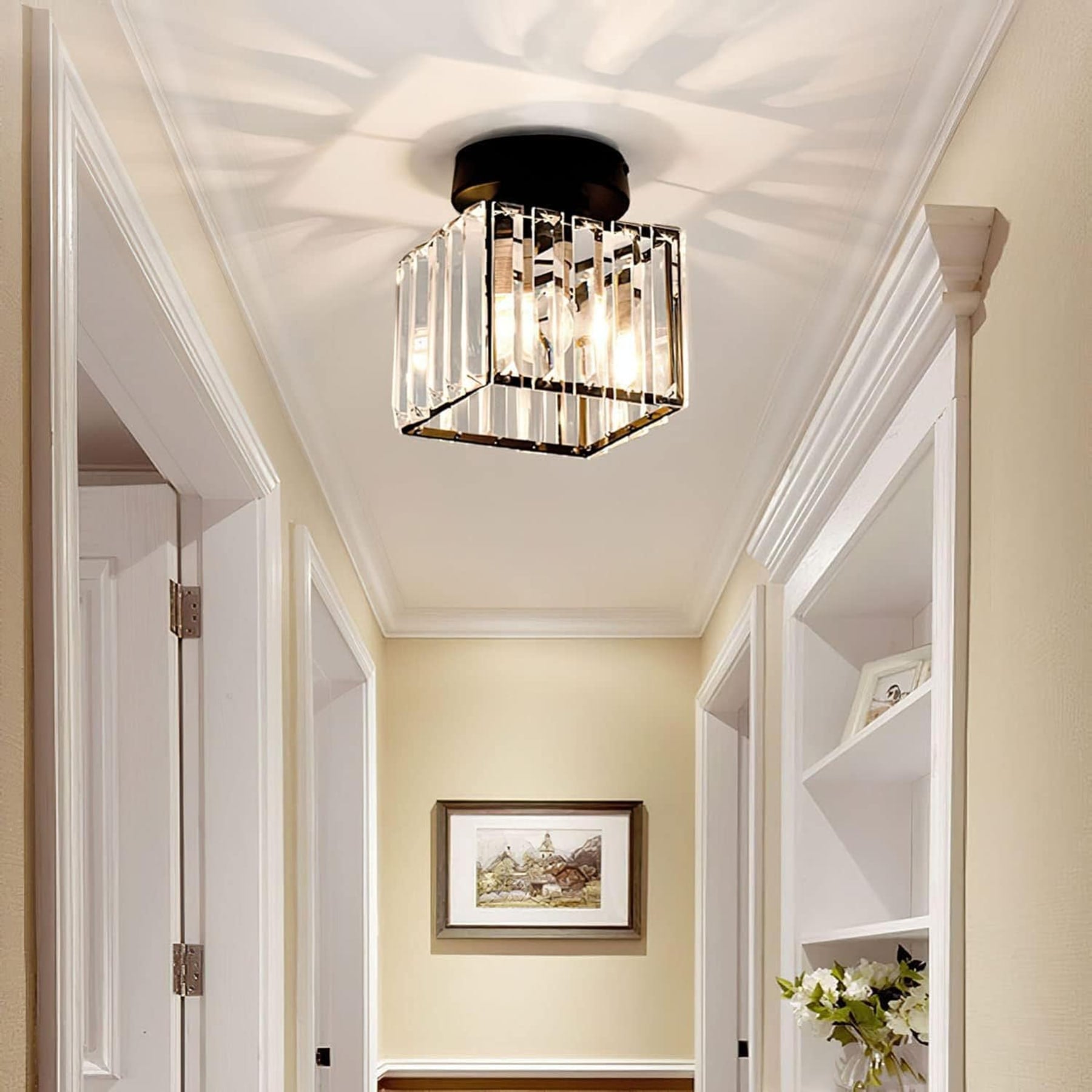Modern Acrylic Semi-Flush Mount Ceiling Light for Living Room — Halden Lighting
