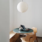 Minimalist Round Lantern Pendant Light With Fabric Shade — Halden Lighting