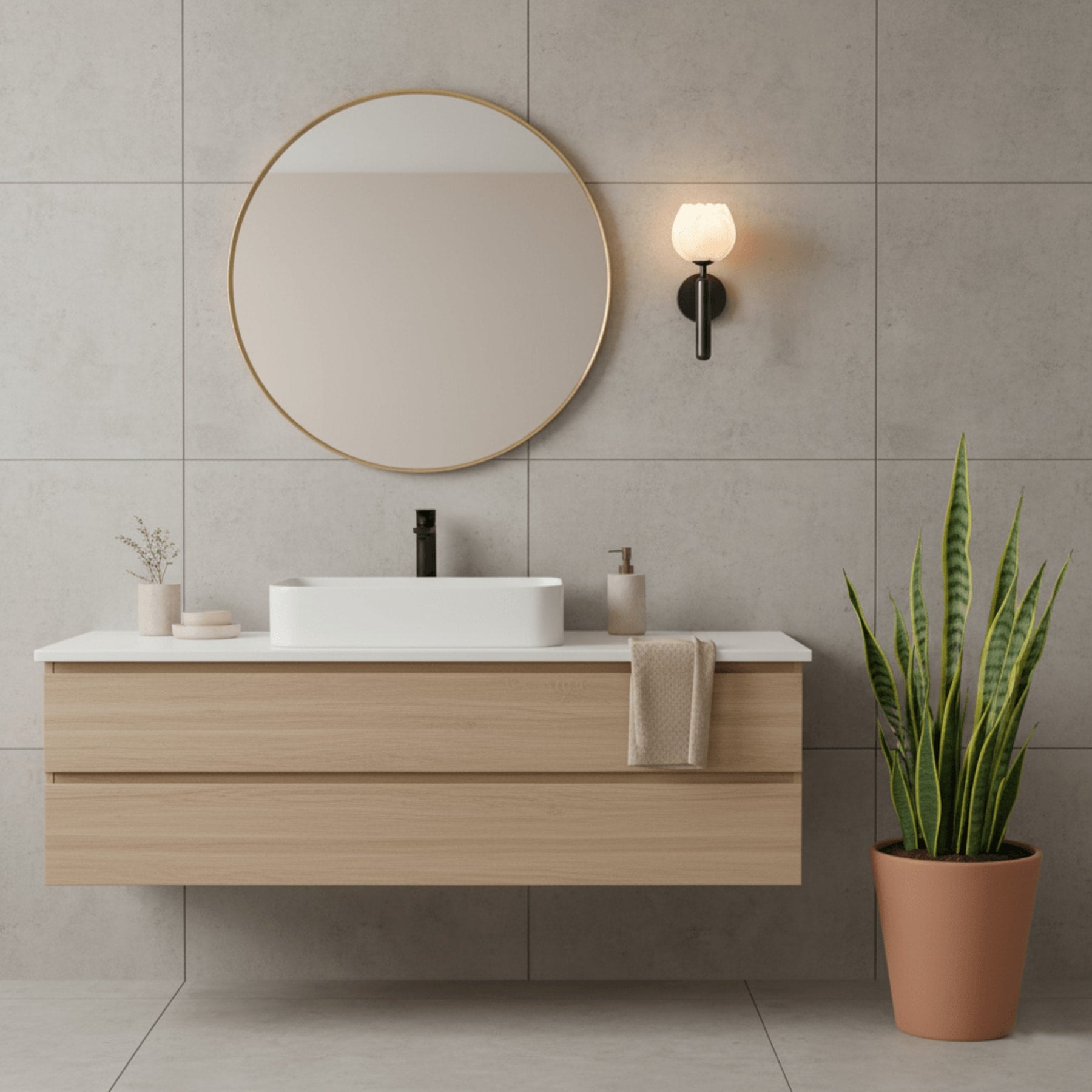Modern Metal Wall Light With Integrated LED for Living Room — Halden Lighting