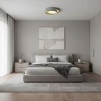 Modern Metal Flush Mount Ceiling Light With Cool Daylight Glow — Halden Lighting