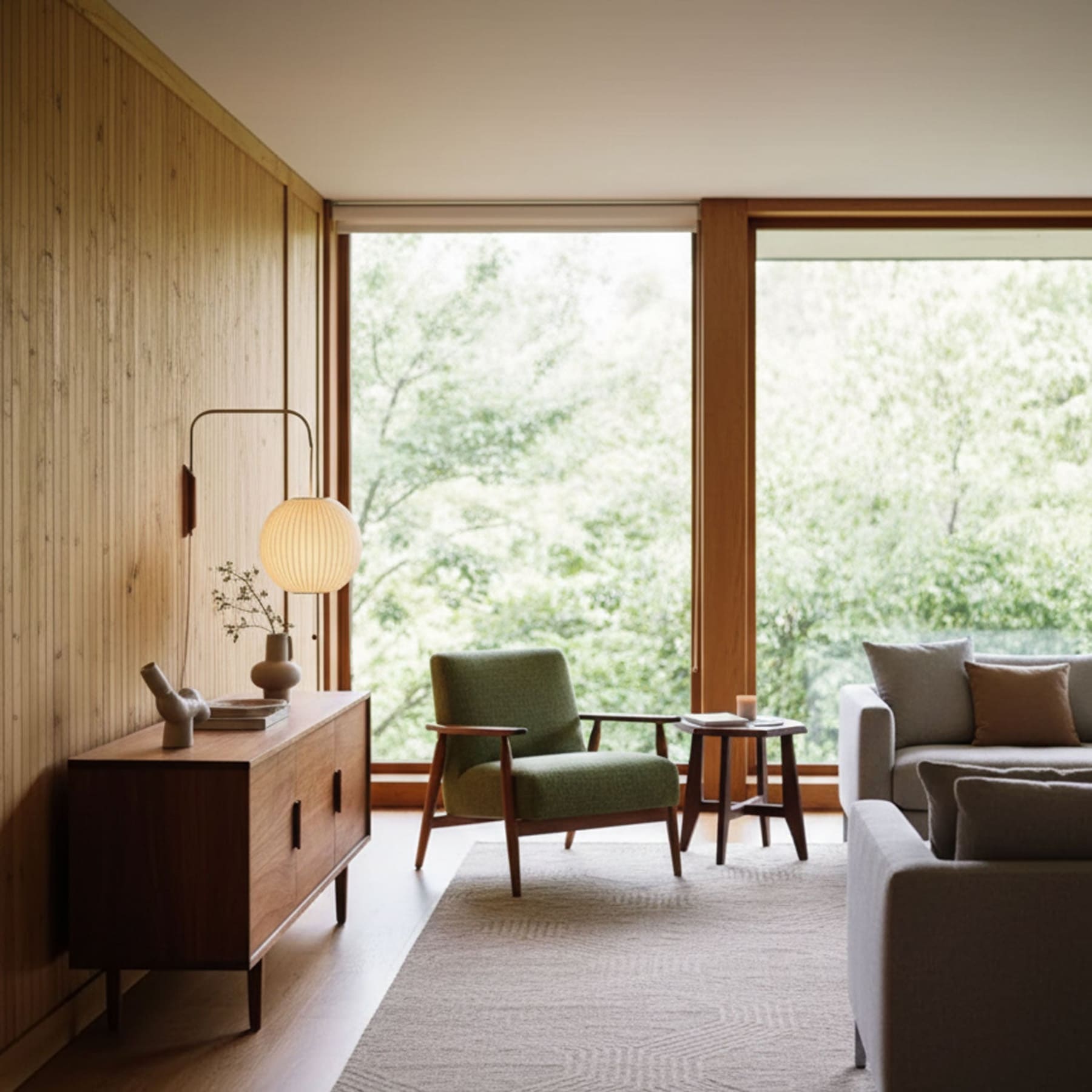 Retro Silk and Walnut Wall Light With Warm LED Glow — Halden Lighting