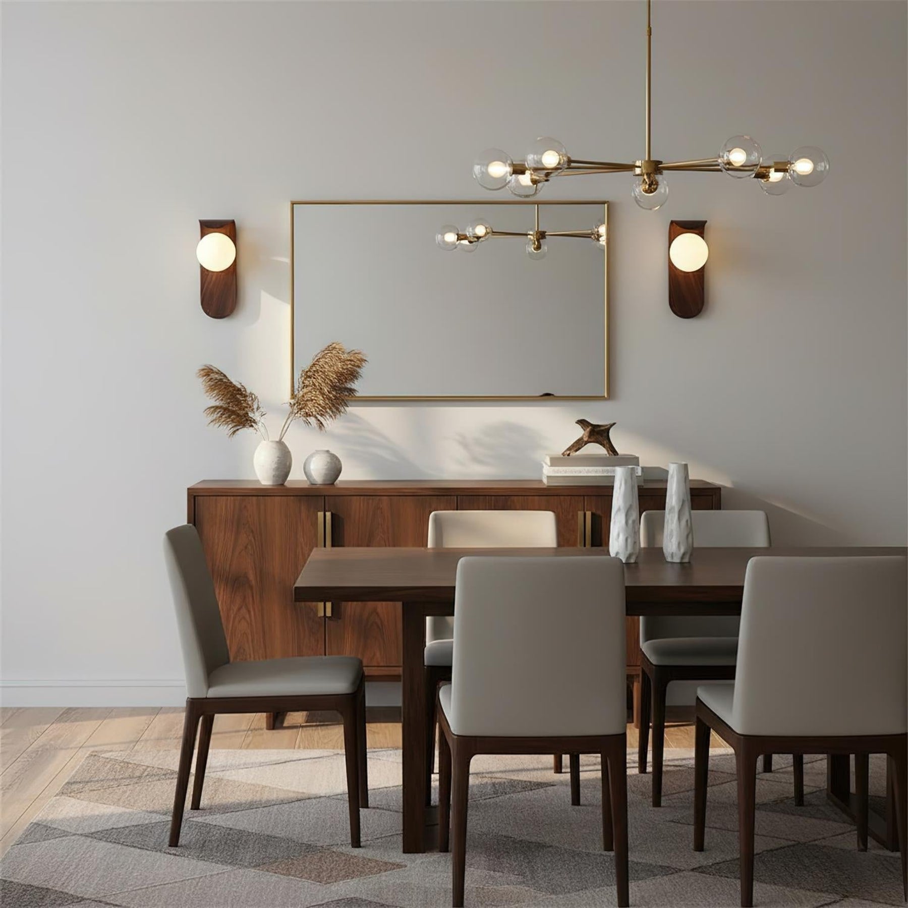 Modern Wood Wall Light With Tri-Colour LED Glow — Halden Lighting