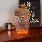 Modern Glass Table Lamp With USB Plug-In Convenience — Halden Lighting
