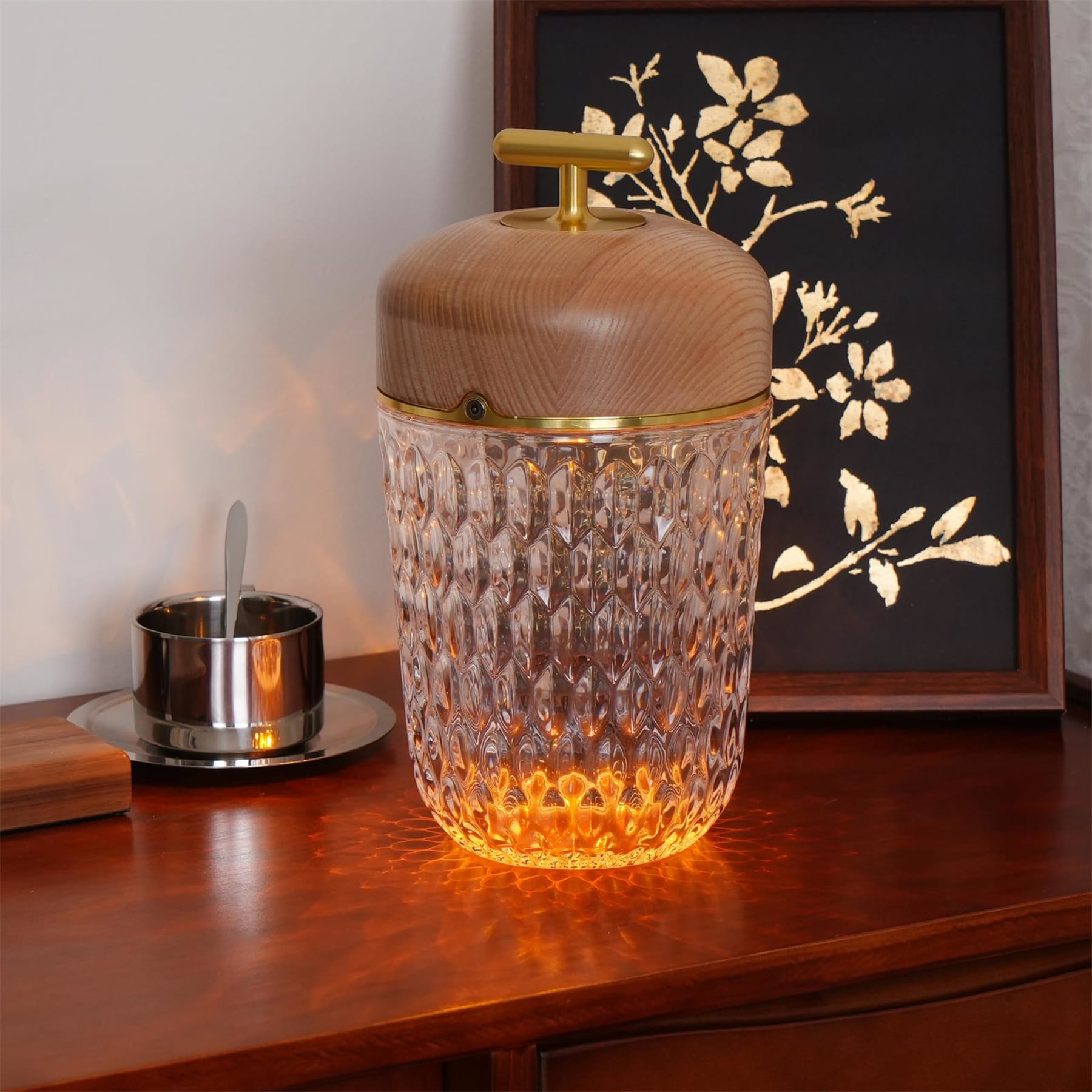 Modern Glass Table Lamp With USB Plug-In Convenience — Halden Lighting