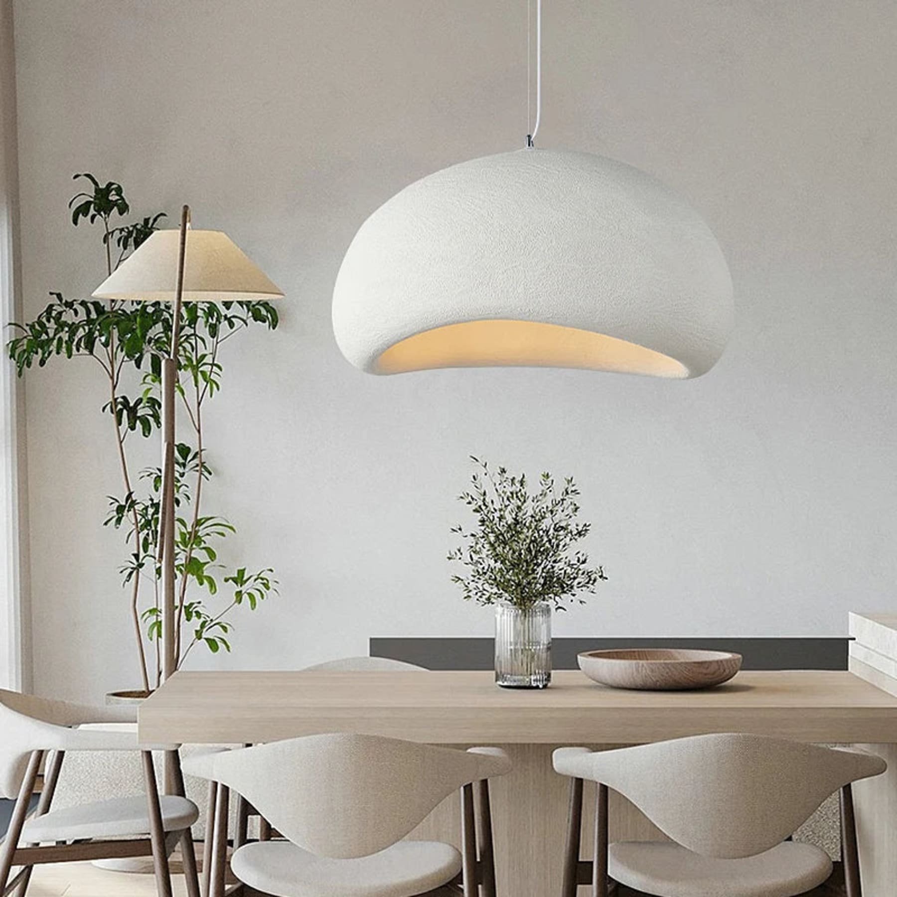 Modern Stone Pendant Light With Matte Finish for Living Room — Halden Lighting