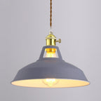 Vintage Metal Pendant Light With Warm LED Glow in Grey — Halden Lighting