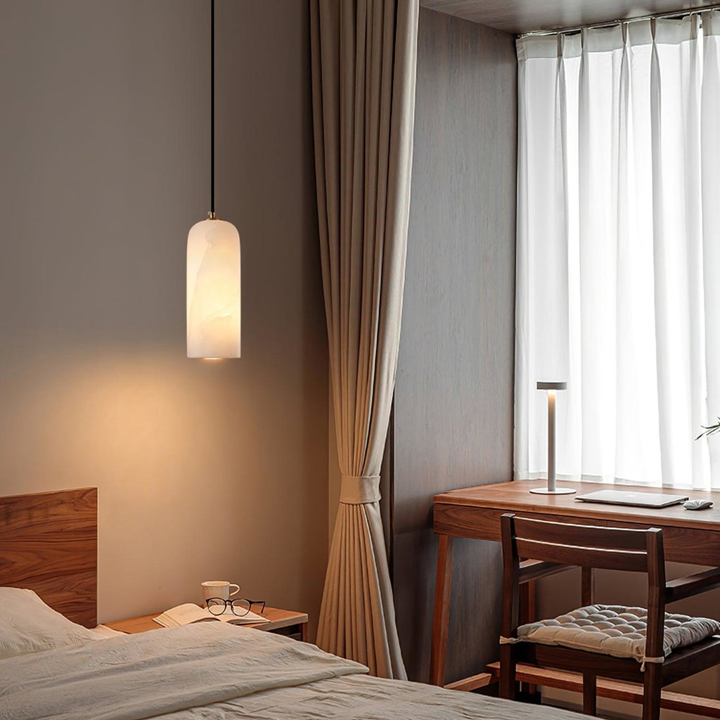 Modern Marble Pendant Light With Warm LED Glow — Halden Lighting