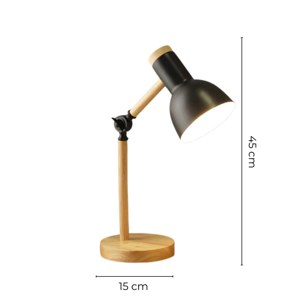 Modern Wood Table Lamp With Tri-Colour Dimmable Light for Home Office — Halden Lighting