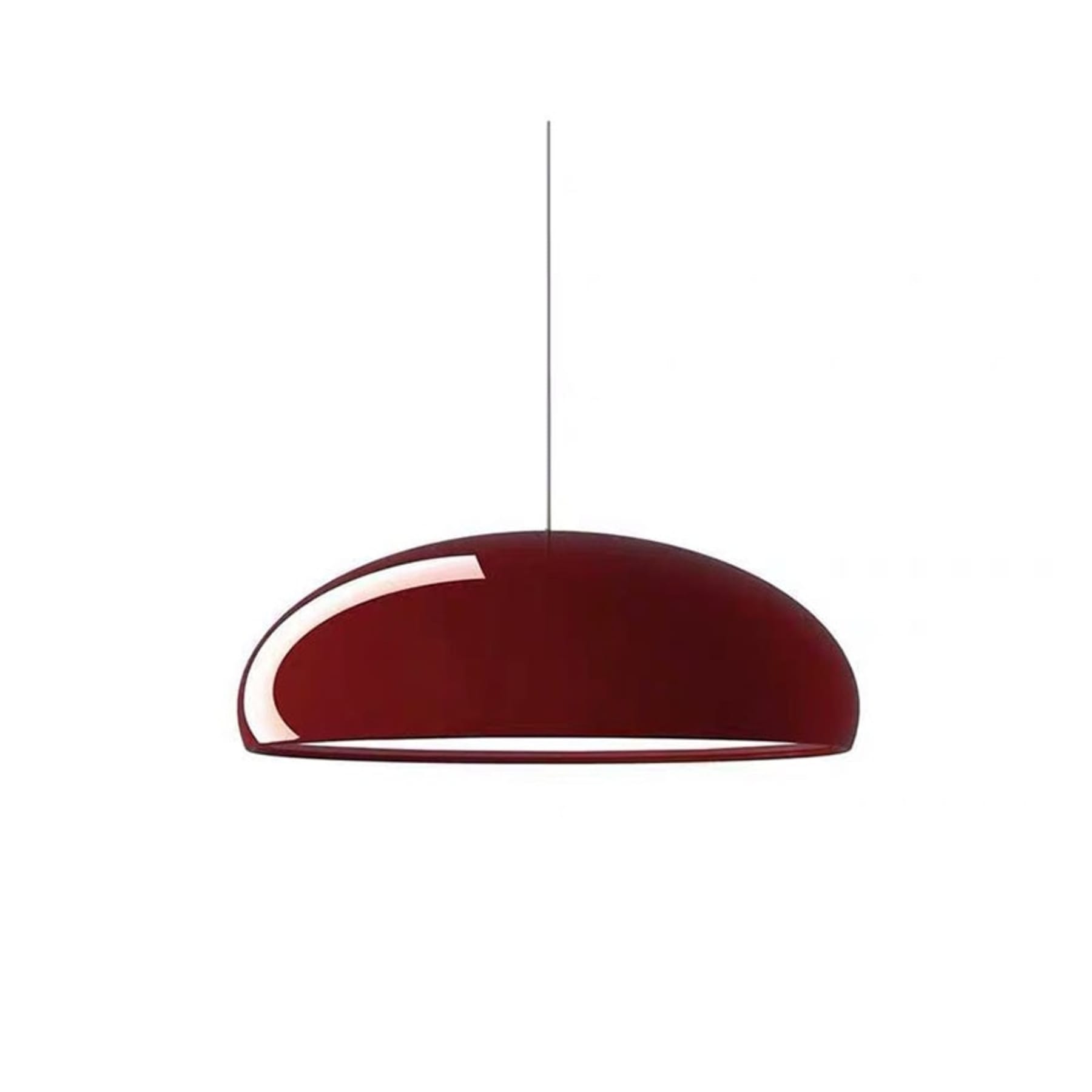 Modern Metal Pendant Light With Tri-Colour LED For Dining Room in Red — Halden Lighting