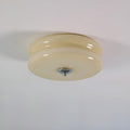 Retro Glass Flush Mount Ceiling Light For Living Room in Chrome Beige — Halden Lighting