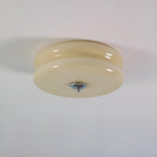 Retro Glass Flush Mount Ceiling Light For Living Room in Chrome Beige — Halden Lighting