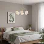 Retro Metal And Glass Chandelier With Included Bulbs For Living Room — Halden Lighting