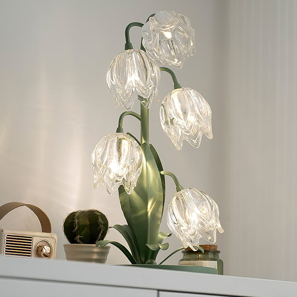 Retro Glass Table Lamp With Warm LED Glow — Halden Lighting