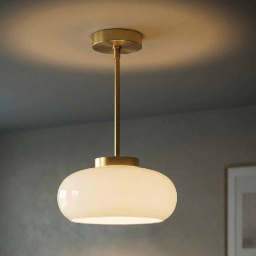Modern Glass Globe Ceiling Light With Cool Daylight Glow — Halden Lighting