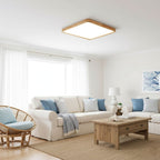 Scandinavian Wood Flush Mount Ceiling Light With Slim Profile — Halden Lighting