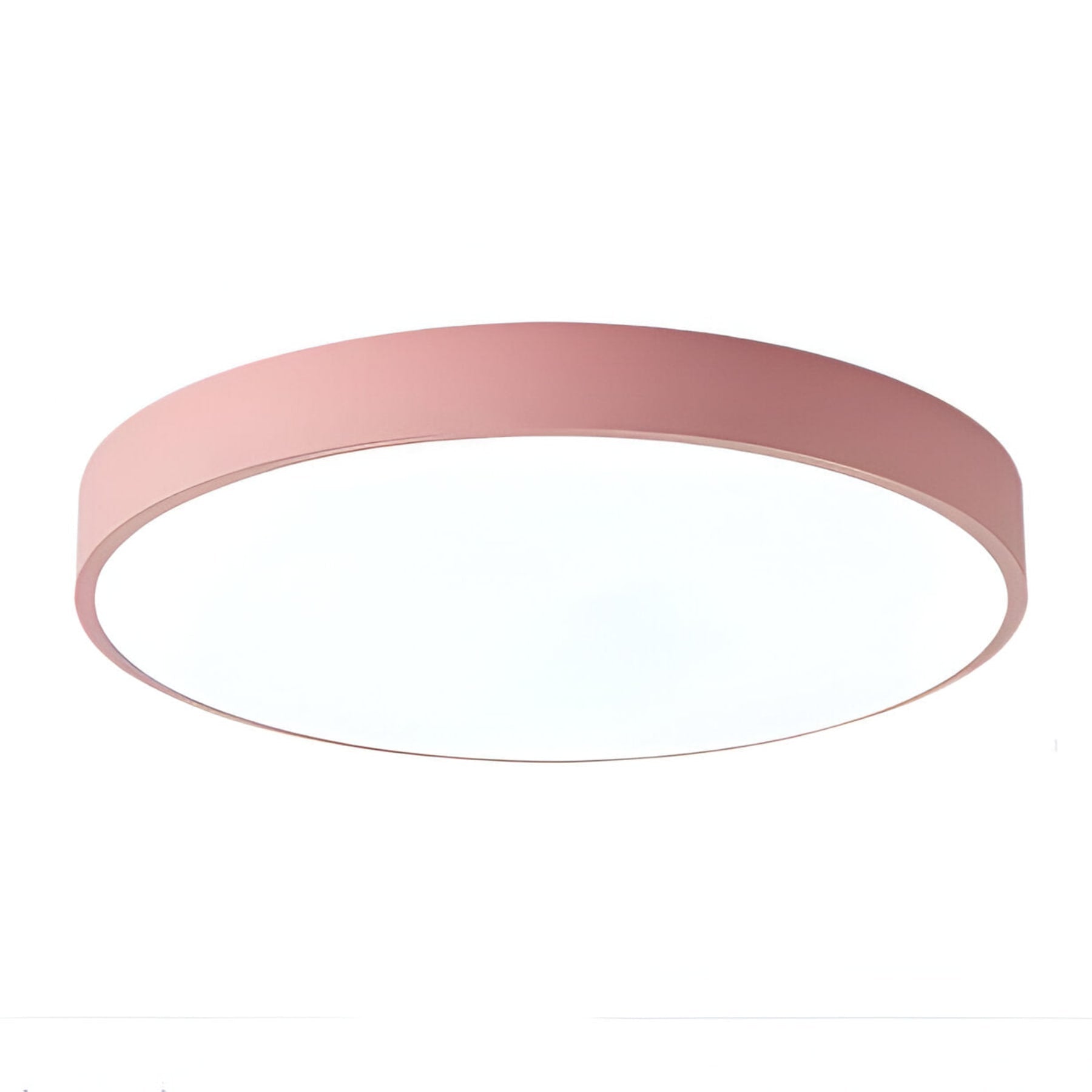 Modern Metal Flush Mount Ceiling Light With Stepless Dimming in Pink — Halden Lighting