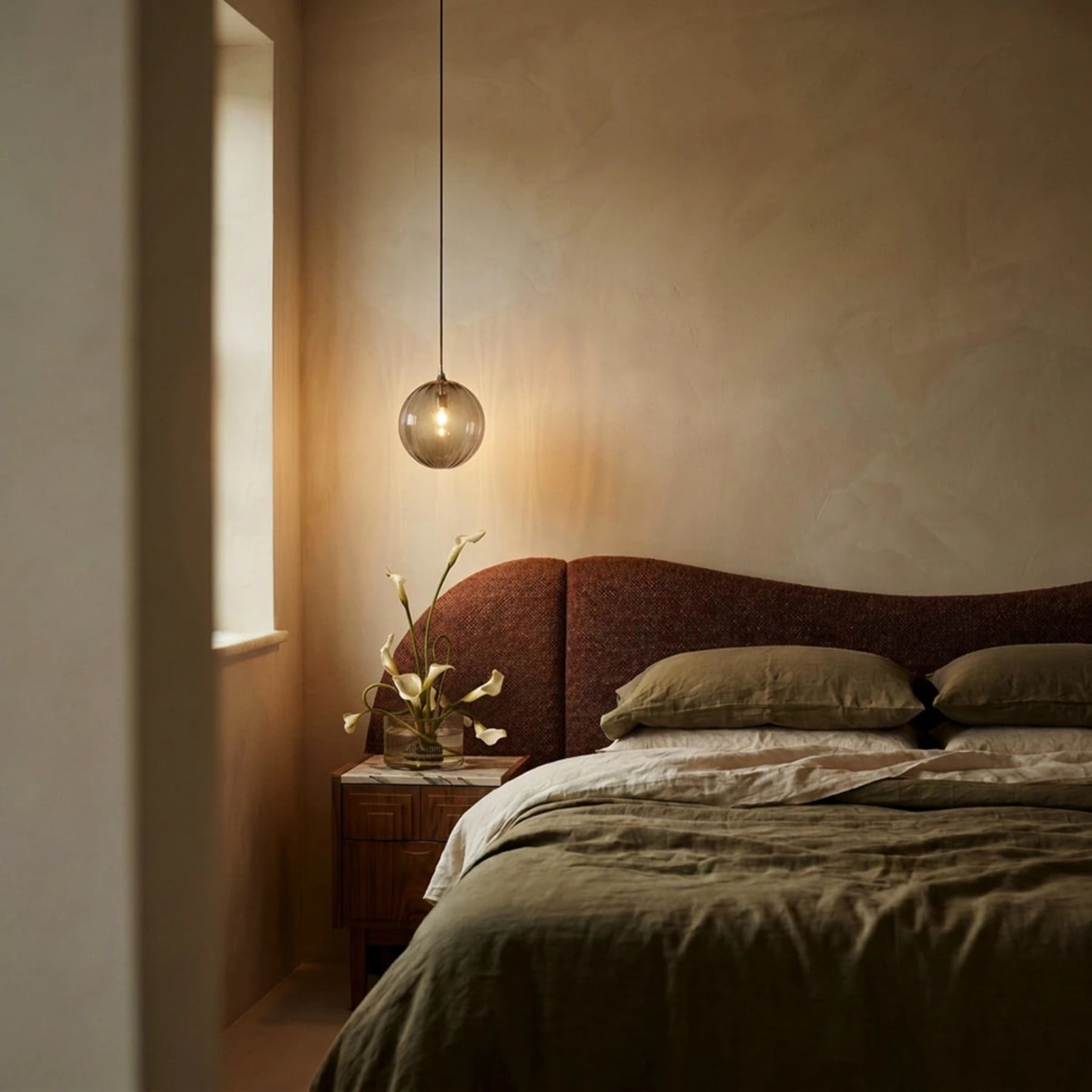 Modern Glass Pendant Light With Warm LED Glow — Halden Lighting