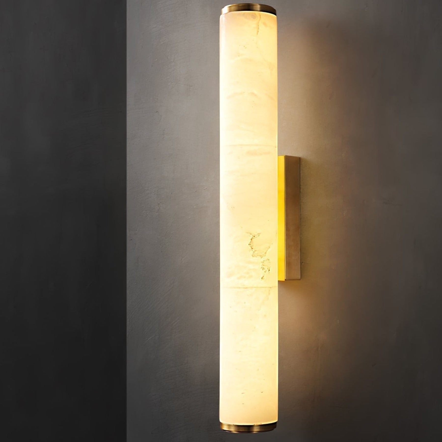 Modern Marble and Copper Wall Light With Warm LED Glow — Halden Lighting