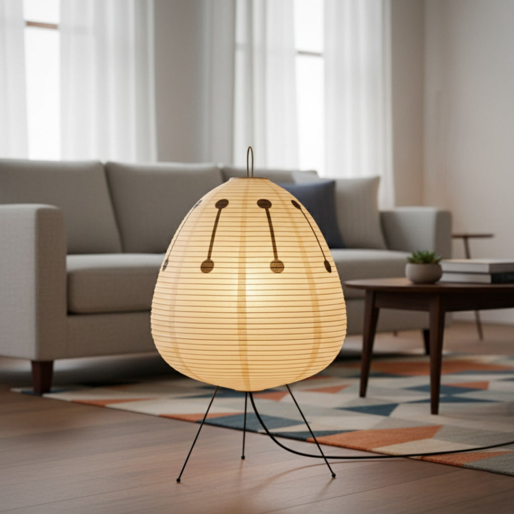 Modern Rice Paper Floor Lamp for Living Room and Bedroom — Halden Lighting
