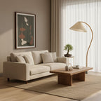 Scandinavian Wood Floor Lamp With Warm LED Glow for Living Room — Halden Lighting