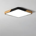 Modern Wood Flush Mount Ceiling Light With Stepless Dimming in Black — Halden Lighting