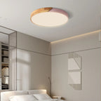 Modern Wood Flush Mount Ceiling Light With Remote Dimming — Halden Lighting