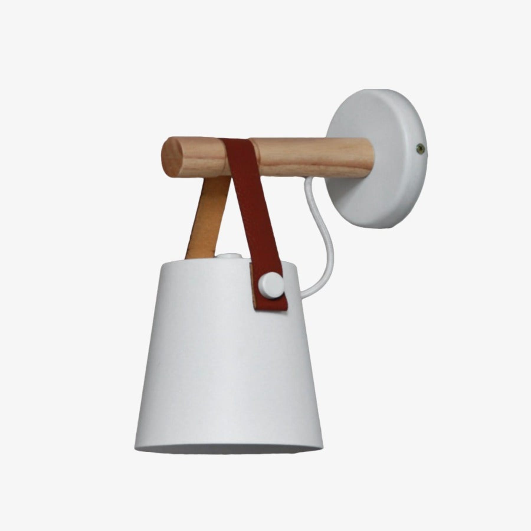 Modern Wood Wall Light With Warm LED Glow for Living Room in White — Halden Lighting