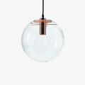 Modern Glass Pendant Light With Warm LED Glow for Dining Room in Rose Gold — Halden Lighting