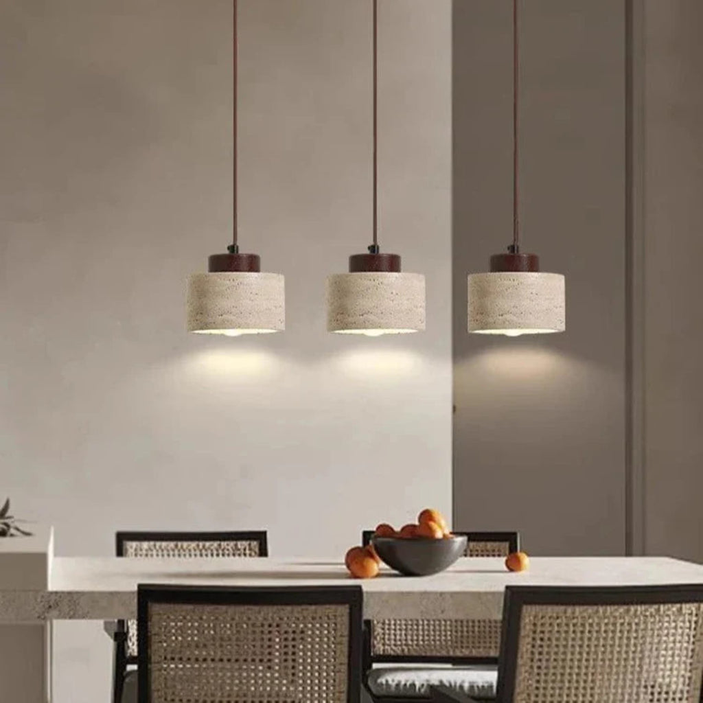 Modern Concrete Pendant Light With Tri-Colour LED Glow — Halden Lighting