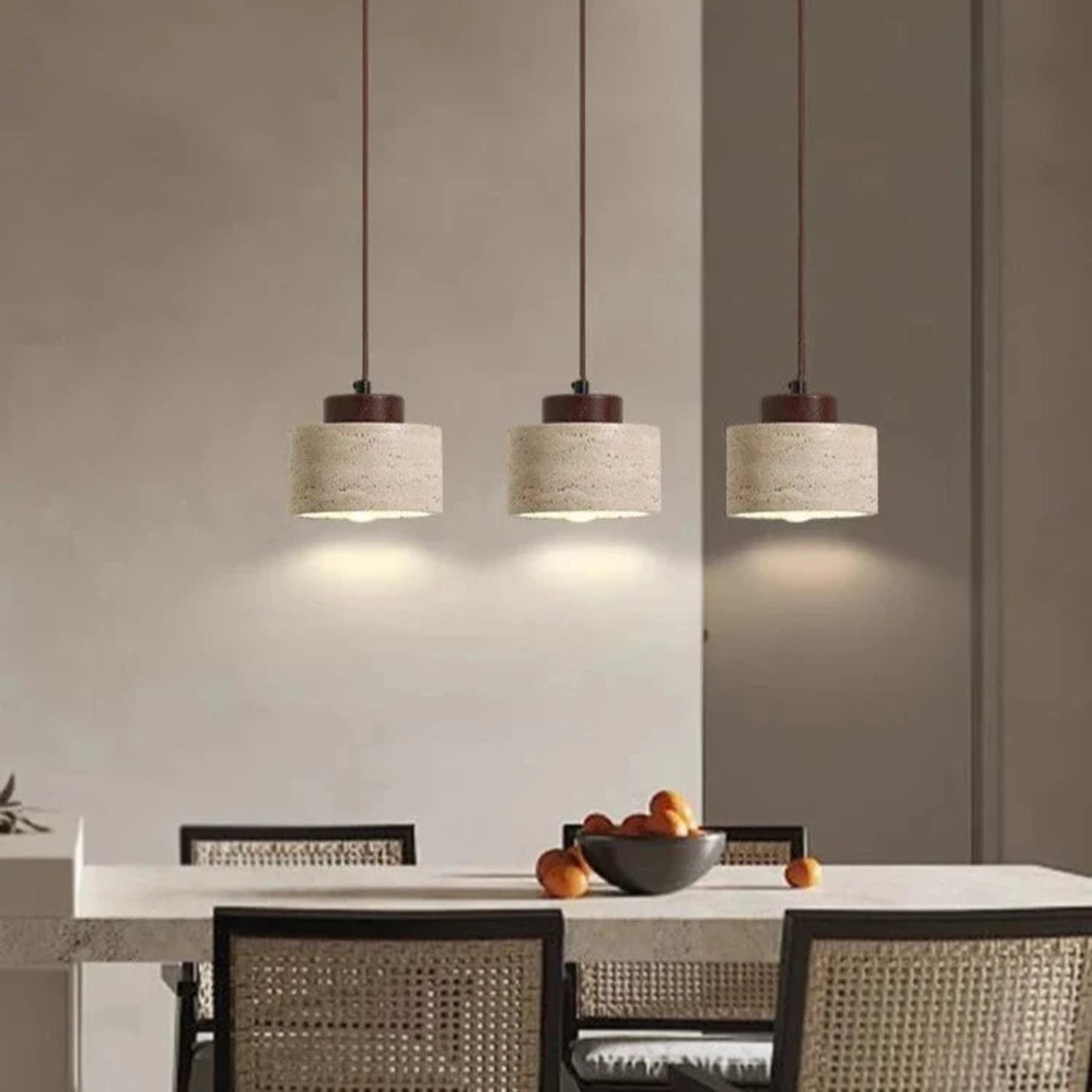 Modern Concrete Pendant Light With Tri-Colour LED Glow — Halden Lighting