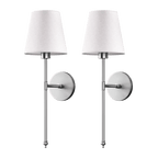 Modern Metal Wall Light With Rechargeable Cordless Design in Silver — Halden Lighting