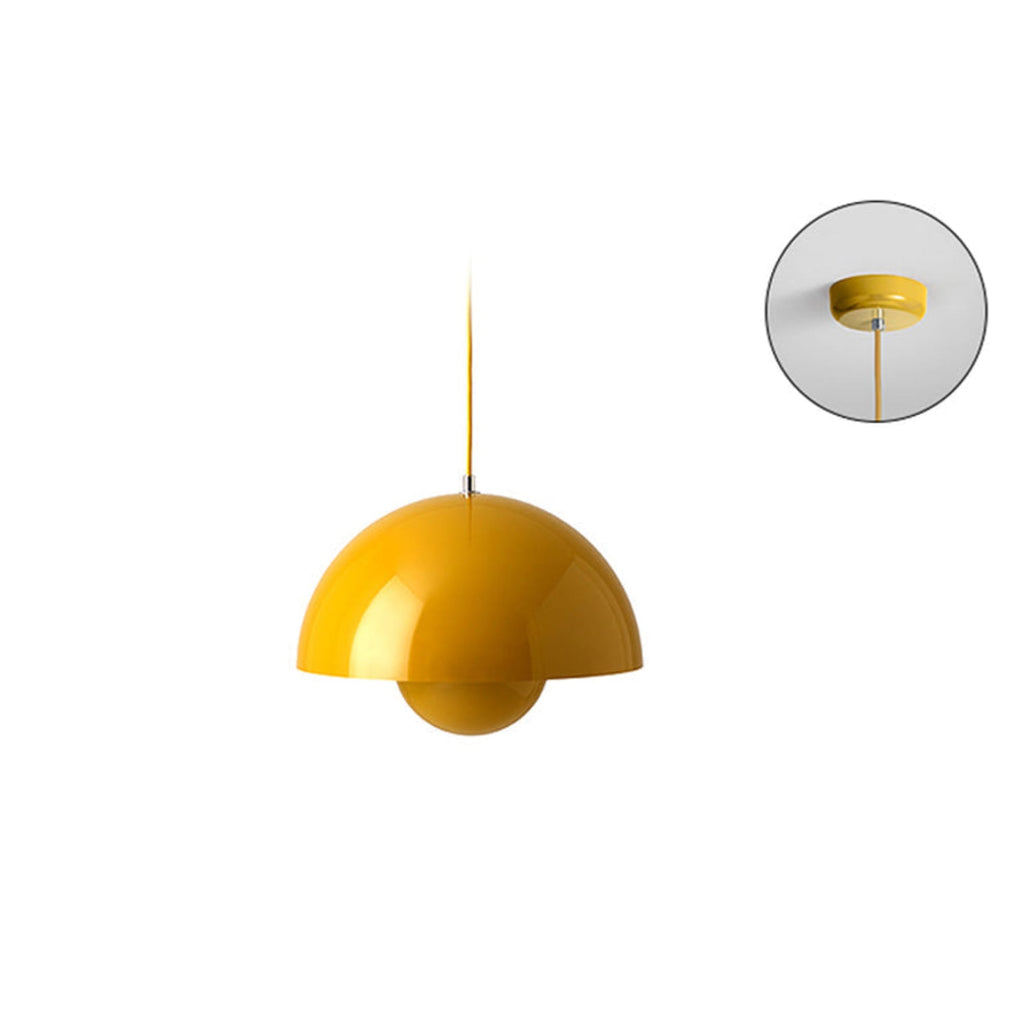Modern Metal Dome Pendant Light With Integrated LED for Kitchen and Dining — Halden Lighting