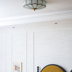 Traditional Brass Flush Mount Ceiling Light With Cool Daylight Glow — Halden Lighting